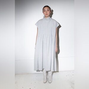 ET TIGRE Jayme Sleeveless Dress in gingham blue white and black